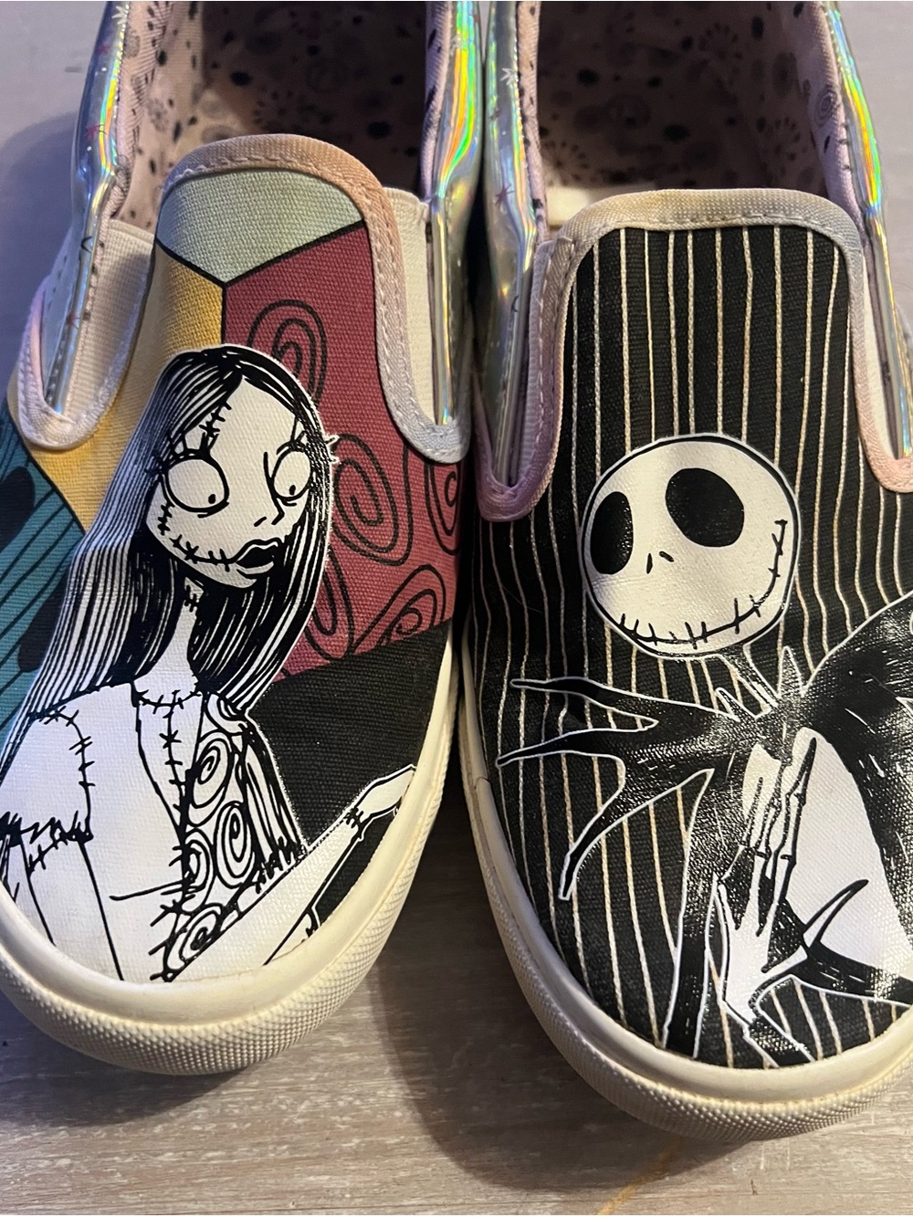 Nightmare Before Christmas Jack And Sally Slip On Shoes Size 7.5 Disney